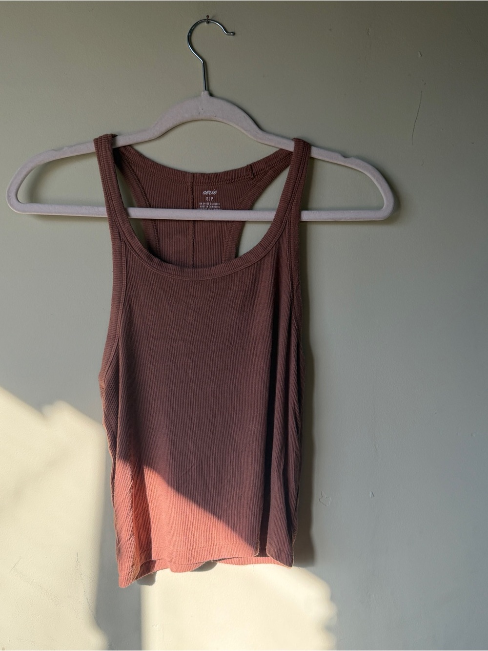 Aerie Ribbed Tank Top - Brown